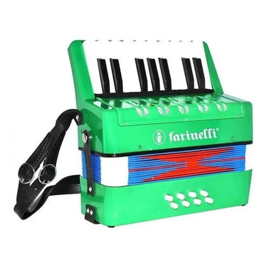Acordeon Infantil Farinelli 8 Bajos 17 Teclas Verde, Acjrfven